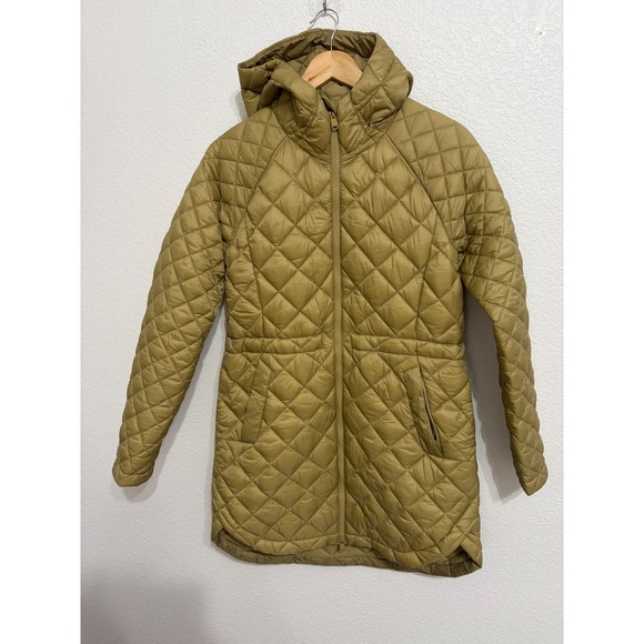 Athleta Whisper Featherless Parka Jacket Quilted Hooded Olive Green Womens Small - Picture 1 of 4